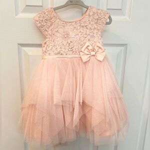 Elegant Pink Lace Kids Dress